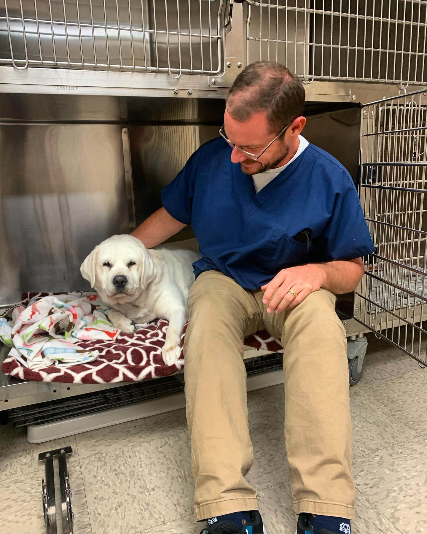 Dr. Collins with a patient